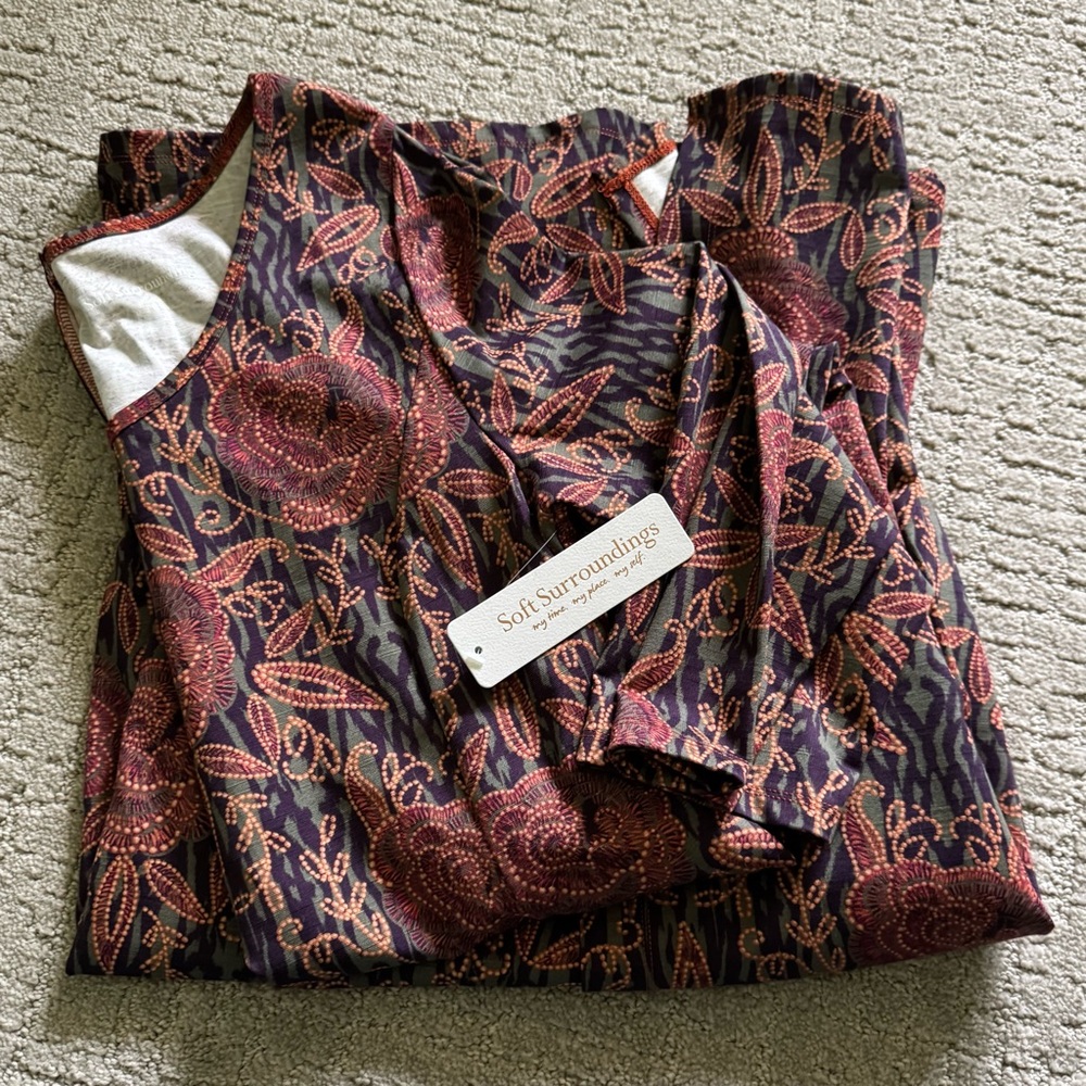 Soft Surroundings NWT Women's Alcott Maxi Dress Multi Floral Size Medium